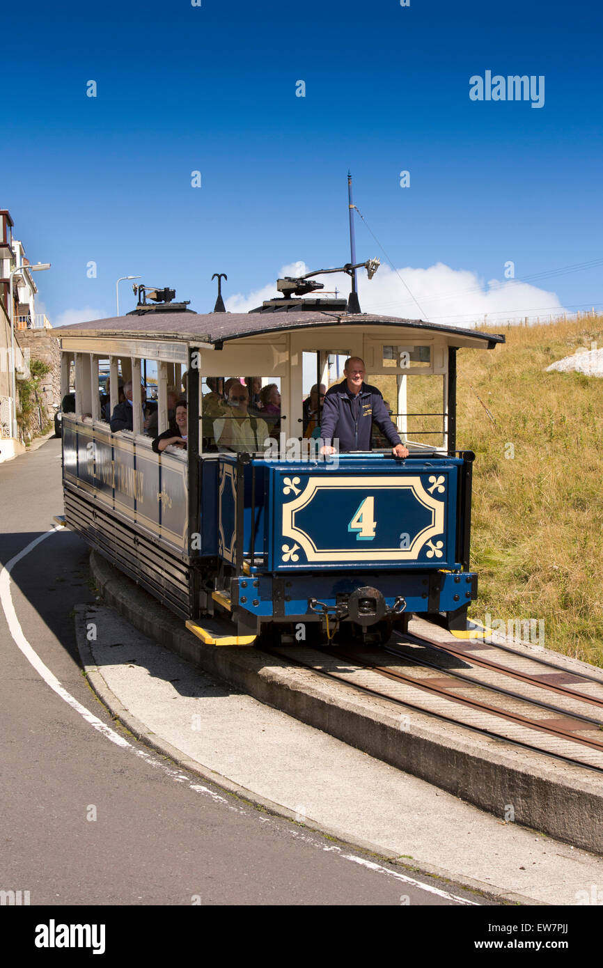 UK, Wales, Conwy, Llandudno, Ty Gwyn Road, Great Orme Tramway, tram