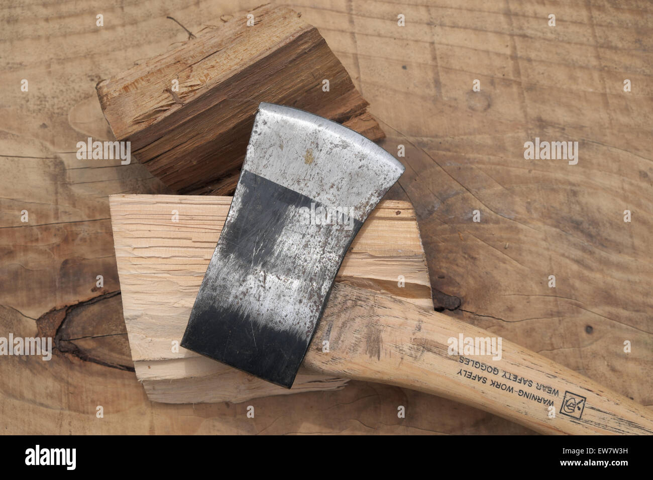 Small chopping axe for splitting firewood logs UK Stock Photo Alamy