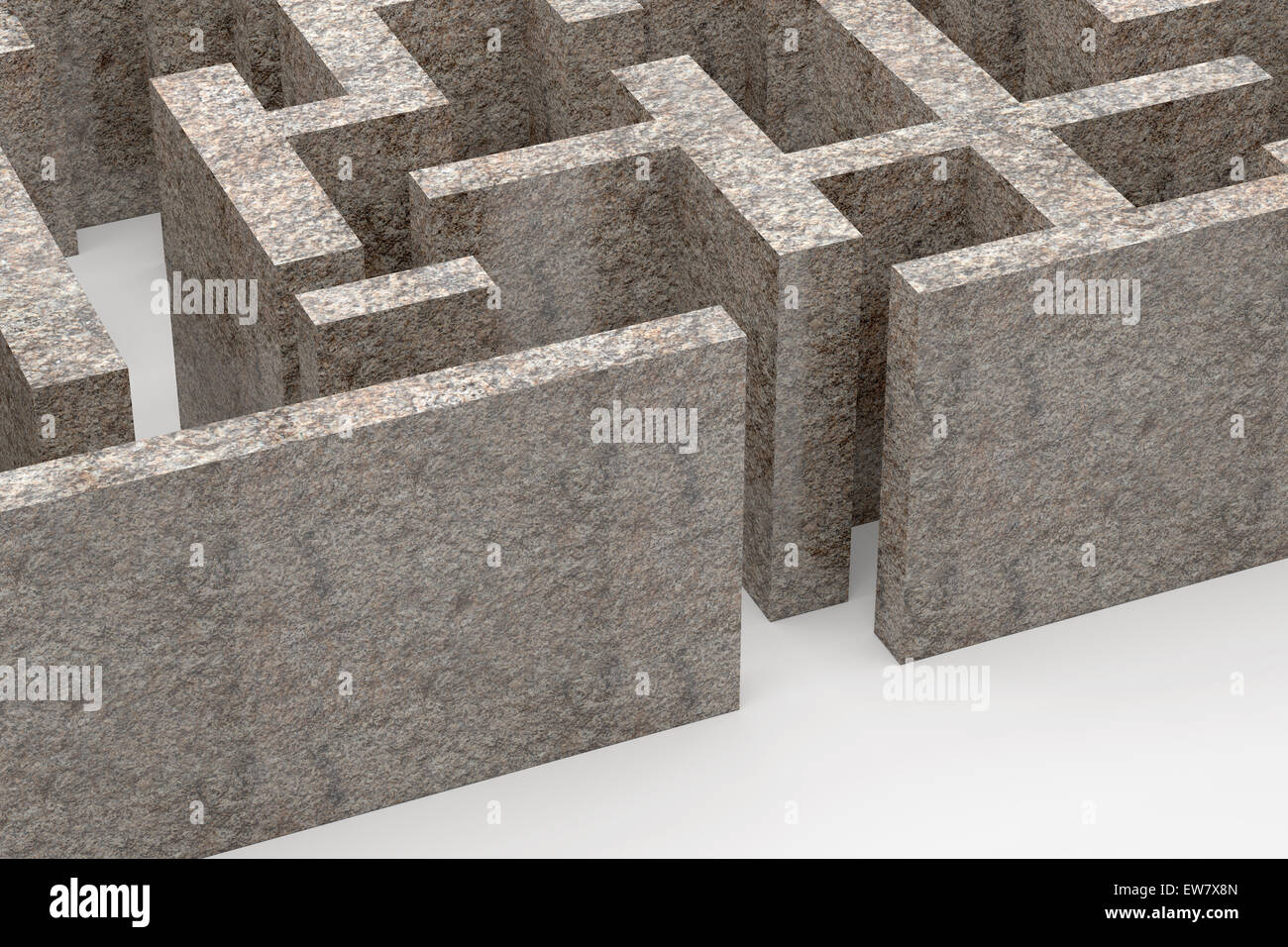 3d rendering of a stone maze Stock Photo