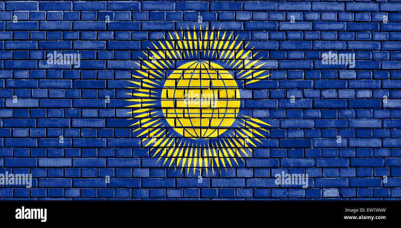 flag of Commonwealth of Nations painted on brick wall Stock Photo