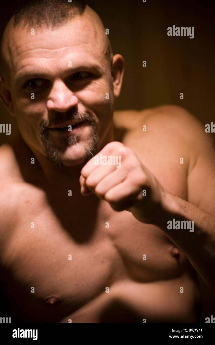 Ultimate Fighting Champion Chuck Liddell, photographed at 'The Pit',  a training facility for UFC fighters, near San Luis Obispo Stock Photo