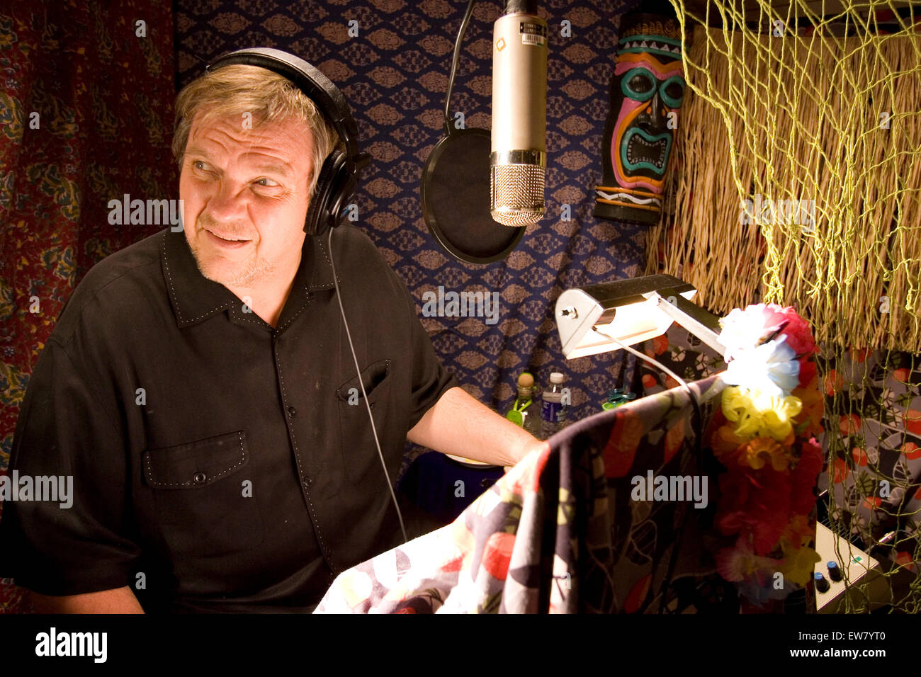Rock musician Meatloaf recording his latest album 'Bat out of Hell III: The Monster is Loose' at The Village Recording Studios i Stock Photo