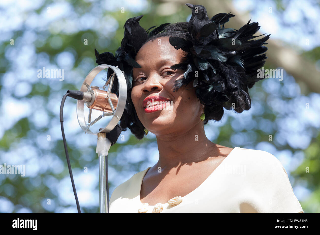 New York, NY June 14, 2015 Queen Esther performes at 10th annual Jazz Age lawn party by
