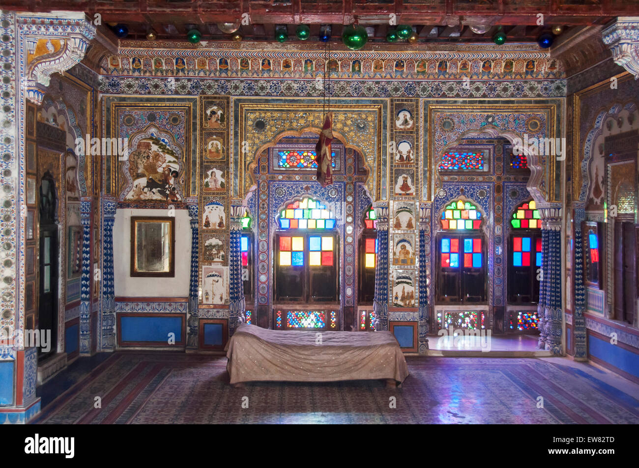 Room inside the Mehrangarh fort in Jodhpur, Rajasthan, India. Stock Photo