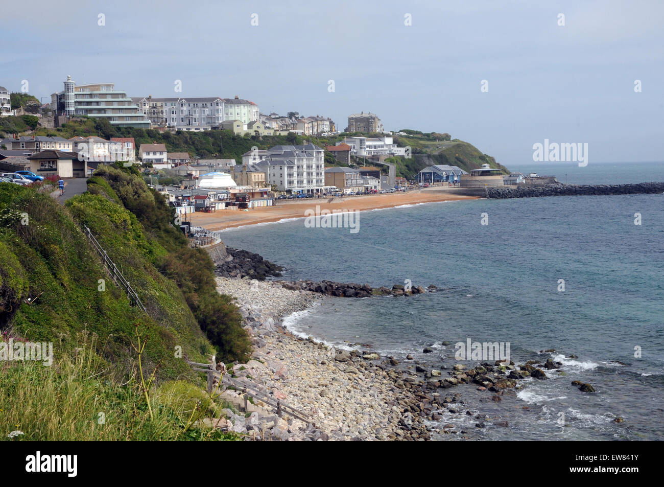The seafront and beach at Ventnor on the Isle of Wight. Pic MIke Walker, Mike Walker Pictures Stock Photo