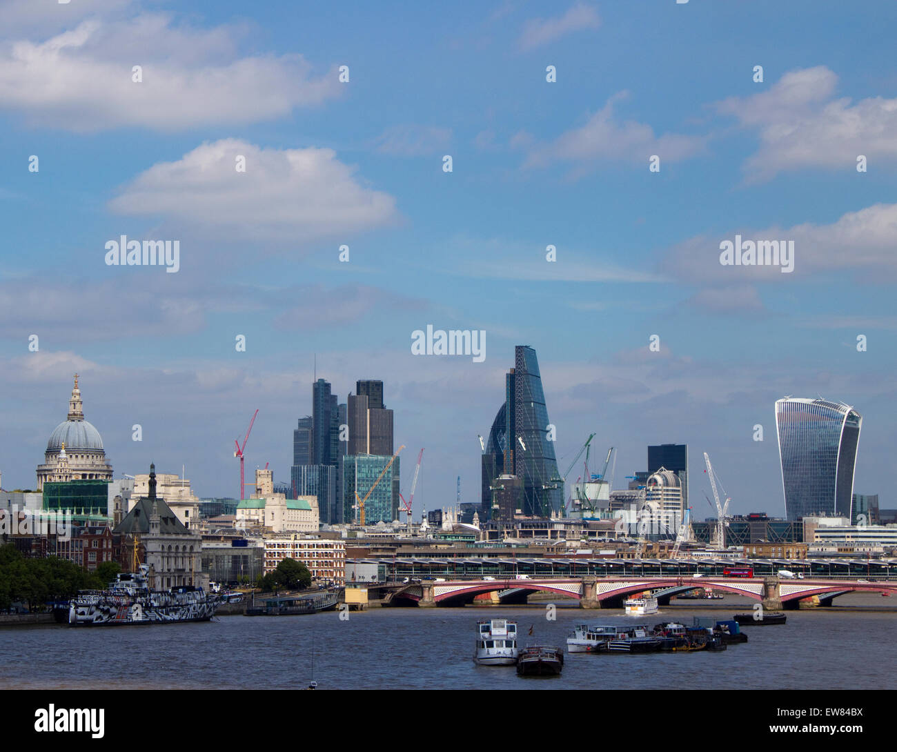 city of london view from waterloo bridge Stock Photo