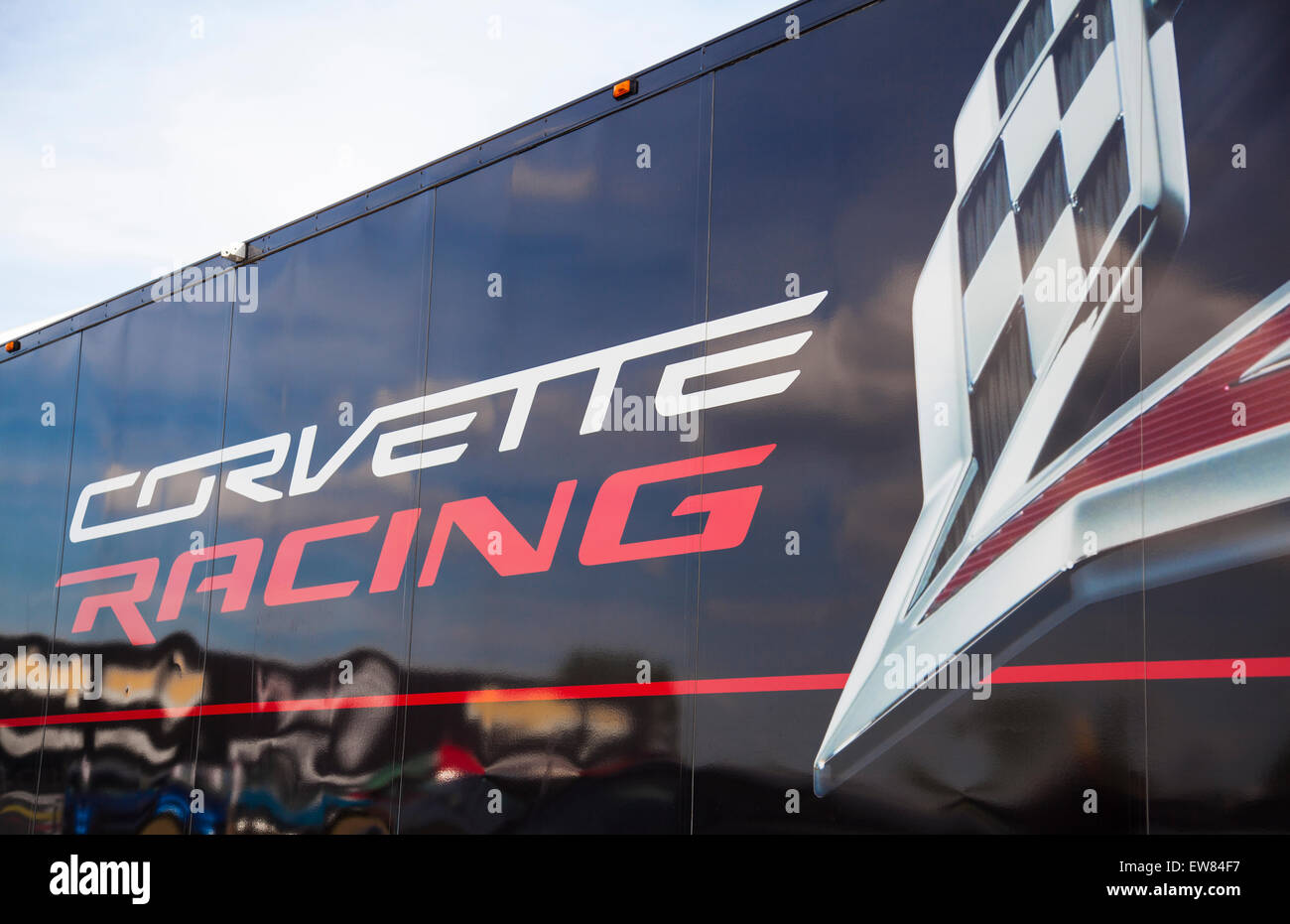 Corvette Racing truck at 12 Hours of Sebring Car race in Sebring Florida Stock Photo