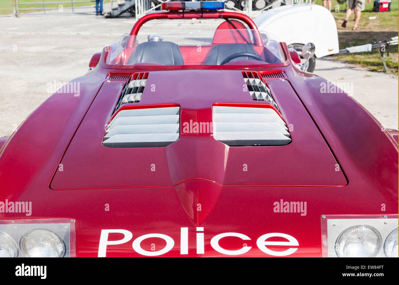 Antique police car at 12 Hours of Sebring Car race in Sebring Florida Stock Photo