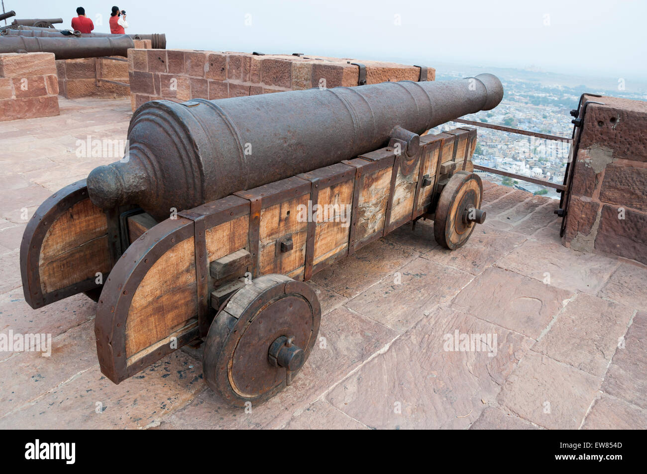 Cannon at the Mehrangarh Fort, Jodhpur, Rajasthan, India Stock Photo
