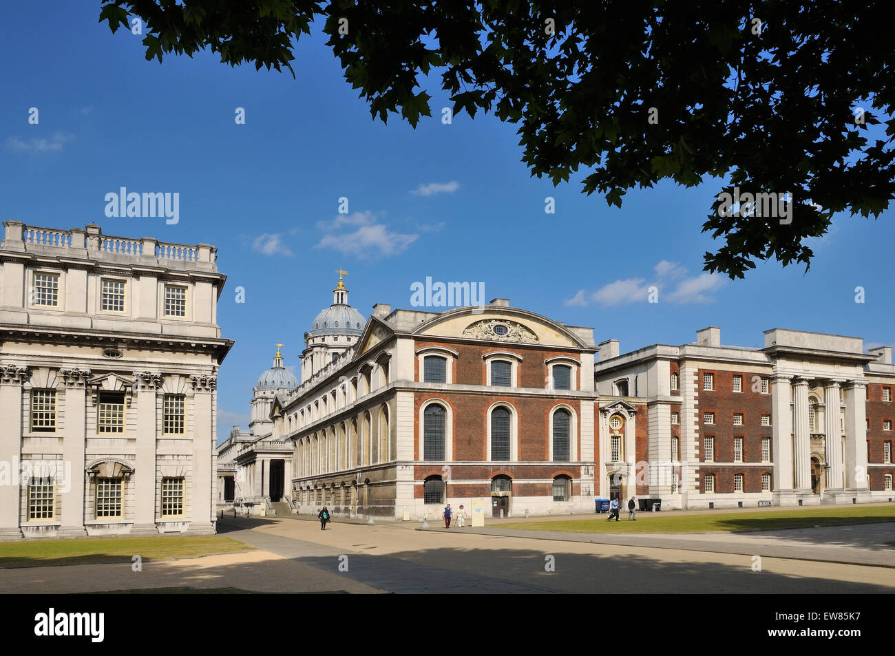 The historic Old Royal Naval College, Greenwich, London UK, viewed from the west side Stock Photo