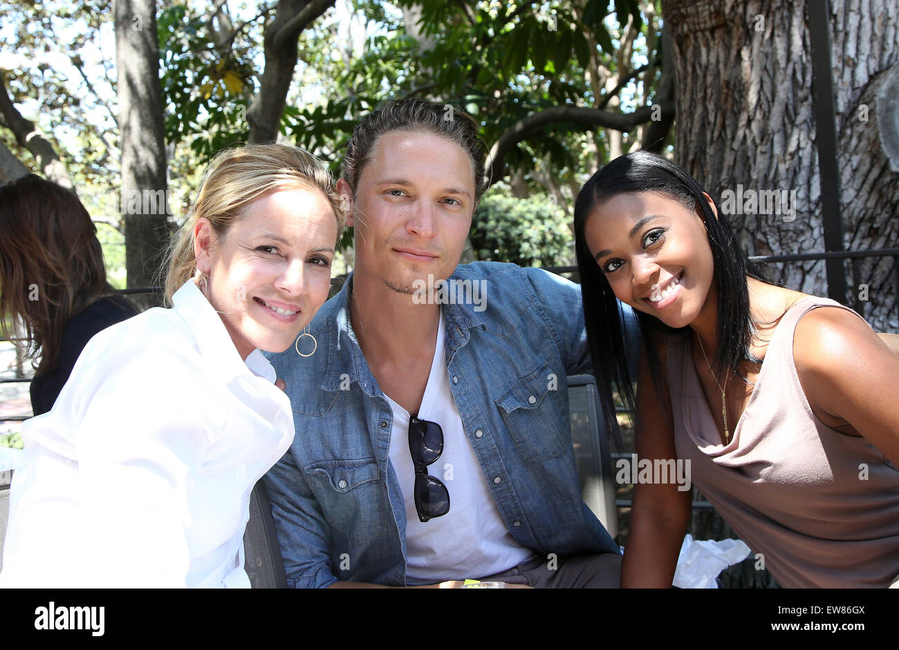 2015 Los Angeles Times Book Festival  Featuring: Maria Bello, Elijah Allan-Blitz, Guest Where: Los Angeles, California, United States When: 18 Apr 2015 Stock Photo