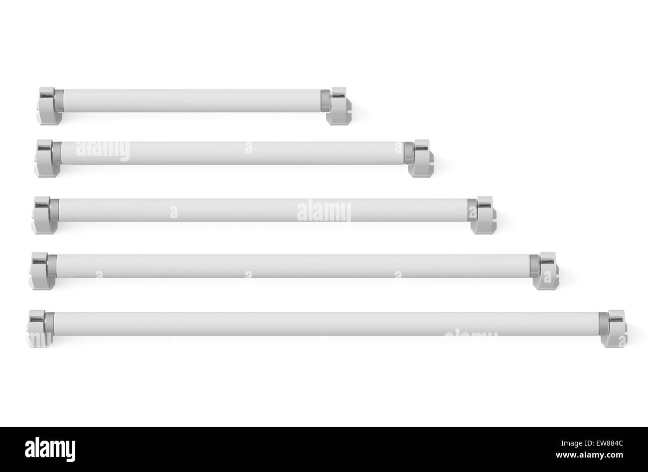 fluorescent tube compact lamps isolated on white background Stock Photo