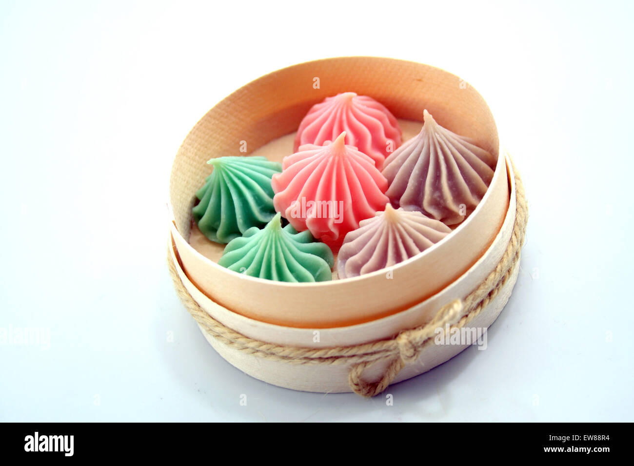 Colorful Thai Allure Dessert made of Coconut Stock Photo