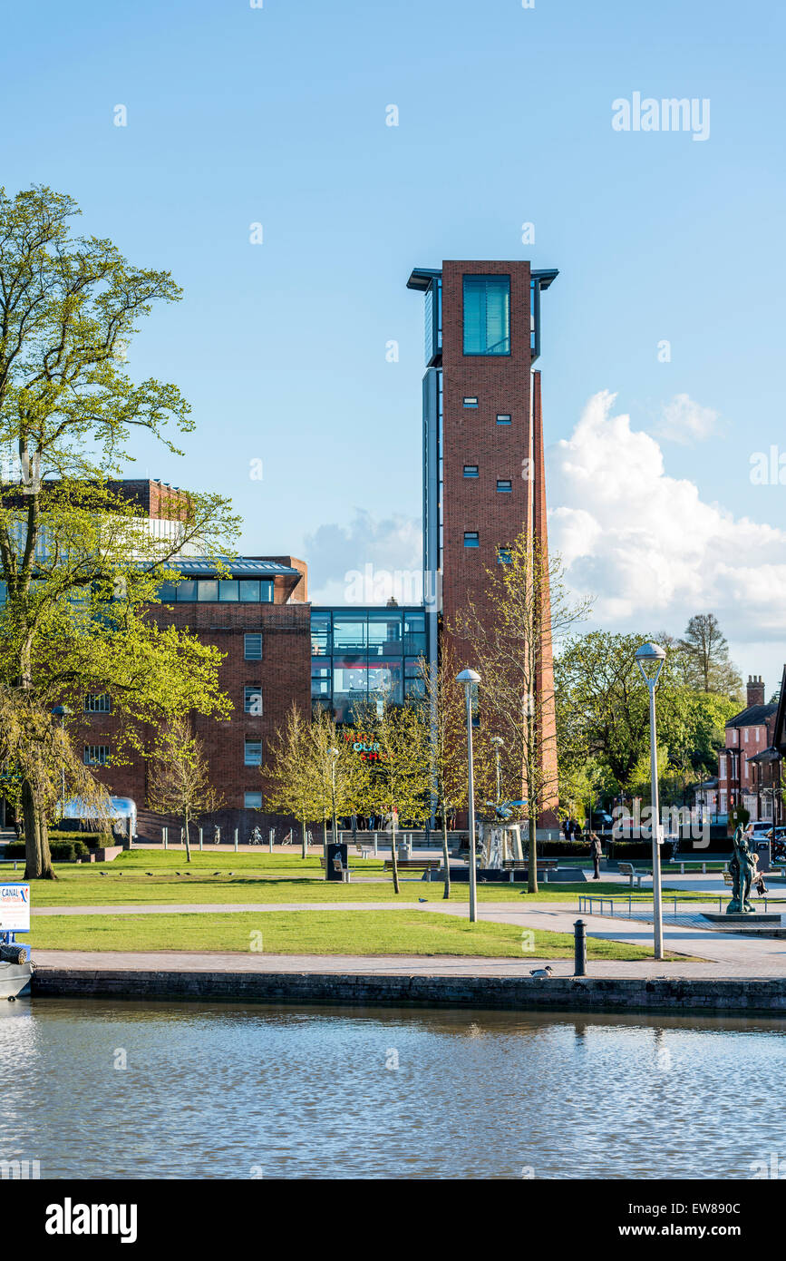 The tower of the Royal Shakespeare Theatre in Stratford upon Avon Stock Photo