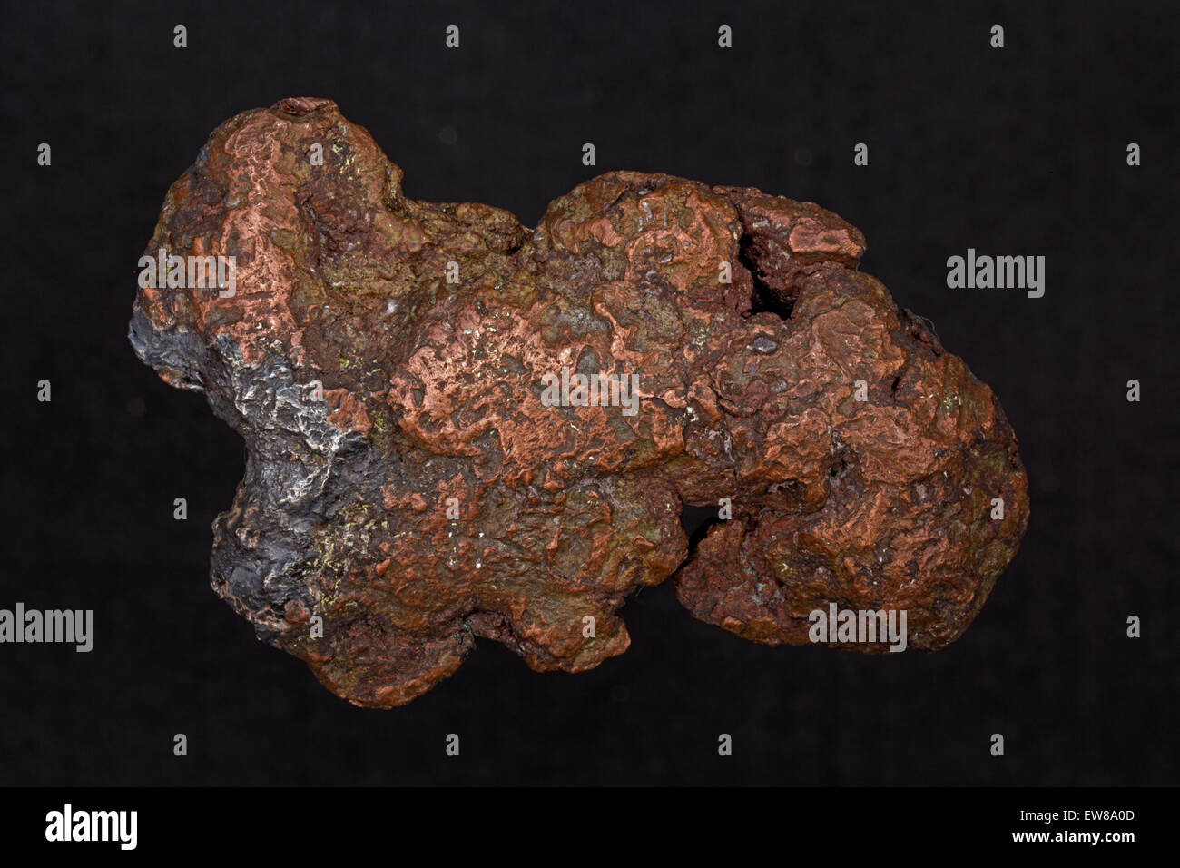 copper and silver 'halfbreed' nugget, Delaware mine, Michigan Stock Photo