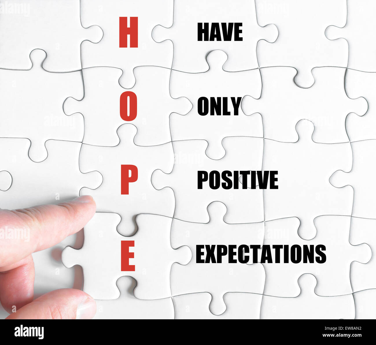 Concept image of Business Acronym HOPE as Have Only Positive