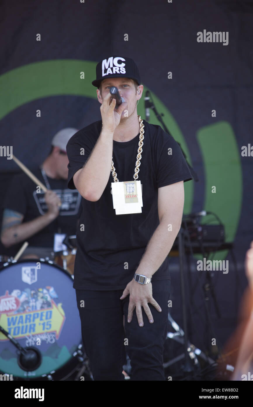 Pomona, California, USA. June 19th, 2015. MC Lars performs on the Beatport stage during the Vans Warped Tour. Credit:  Troy Harvey/ZUMA Wire/ZUMAPRESS.com/Alamy Live News Stock Photo