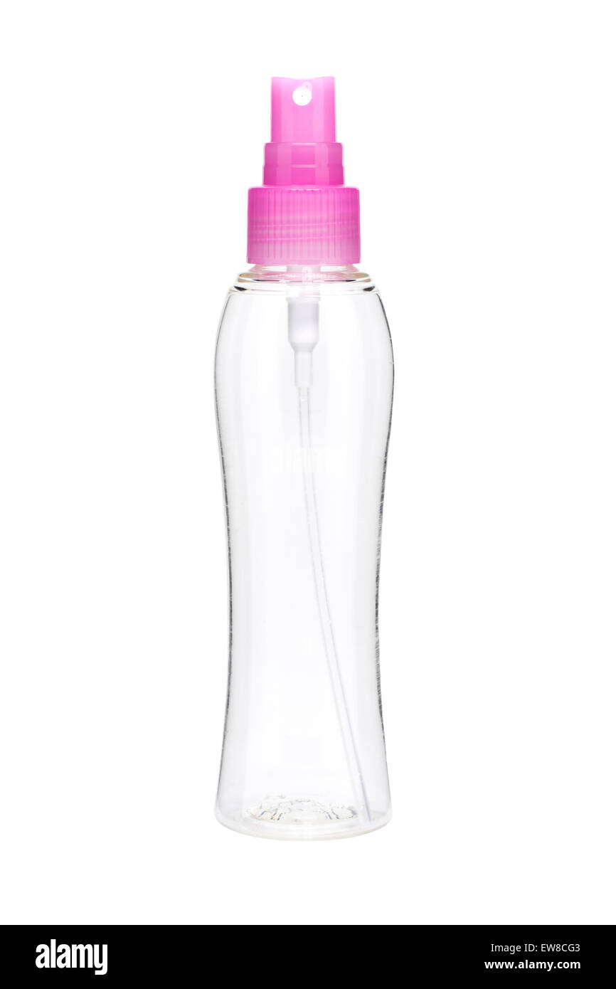 Empty spray bottle isolated on white background Stock Photo - Alamy