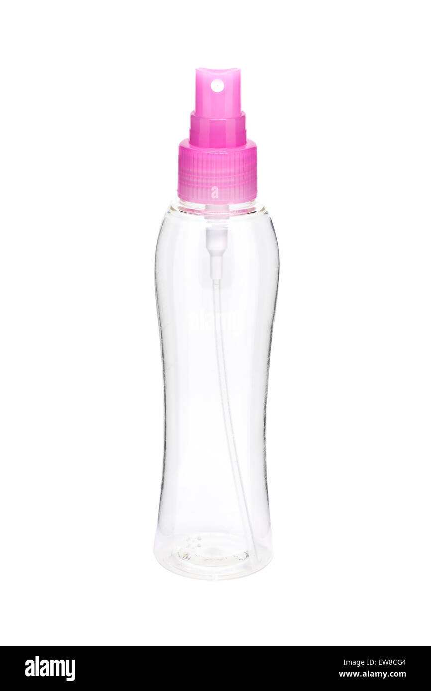 Empty spray bottle isolated on white background Stock Photo - Alamy