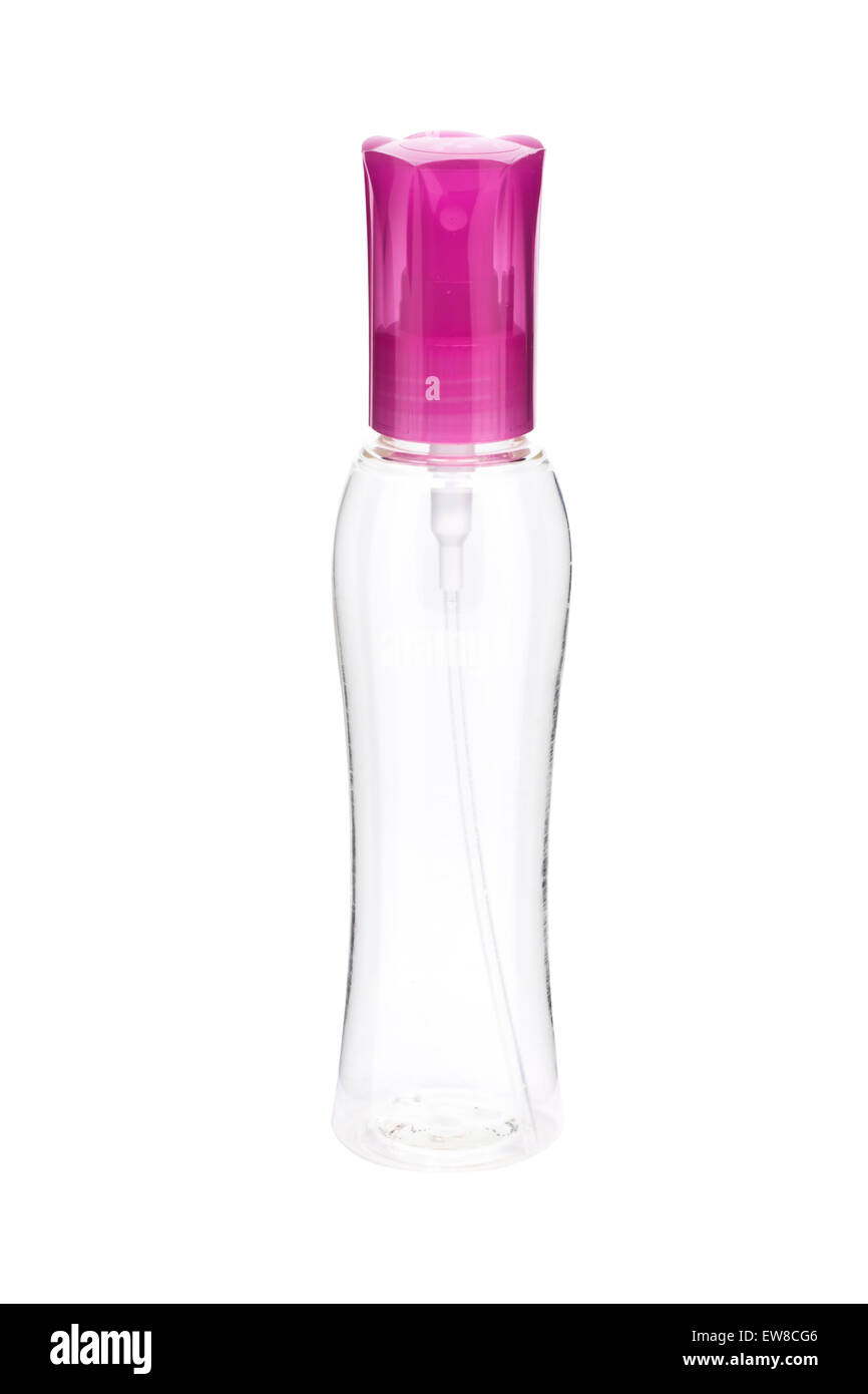 Empty spray bottle isolated on white background Stock Photo - Alamy