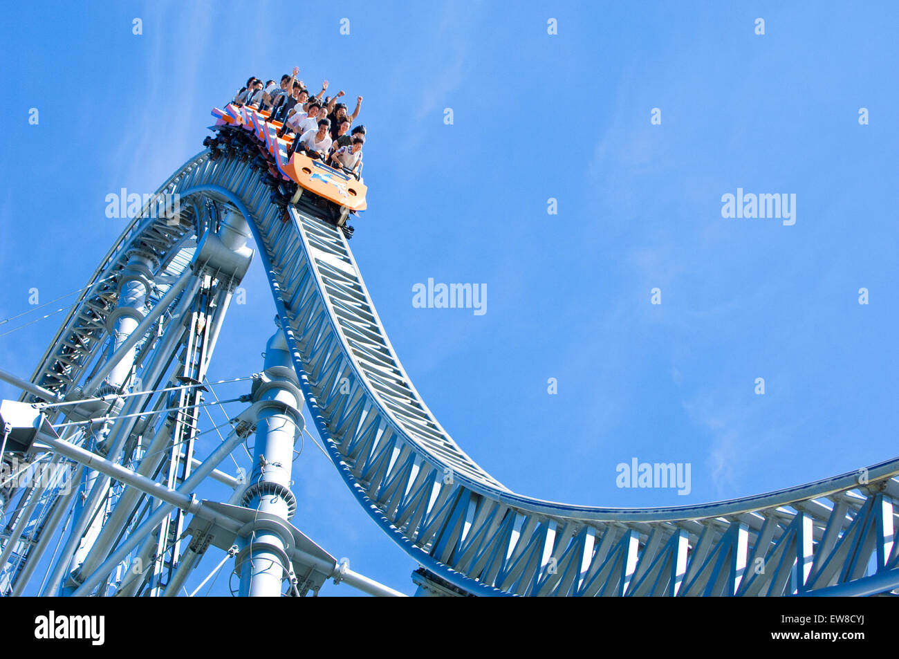 The Thunder Dolphin Roller coaster in Korakuen Amusement Park, Tokyo, Japan  Stock Photo - Alamy