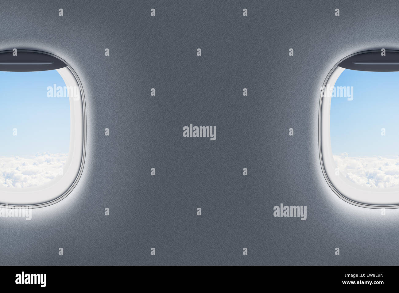 airplane or jet windows interior Stock Photo