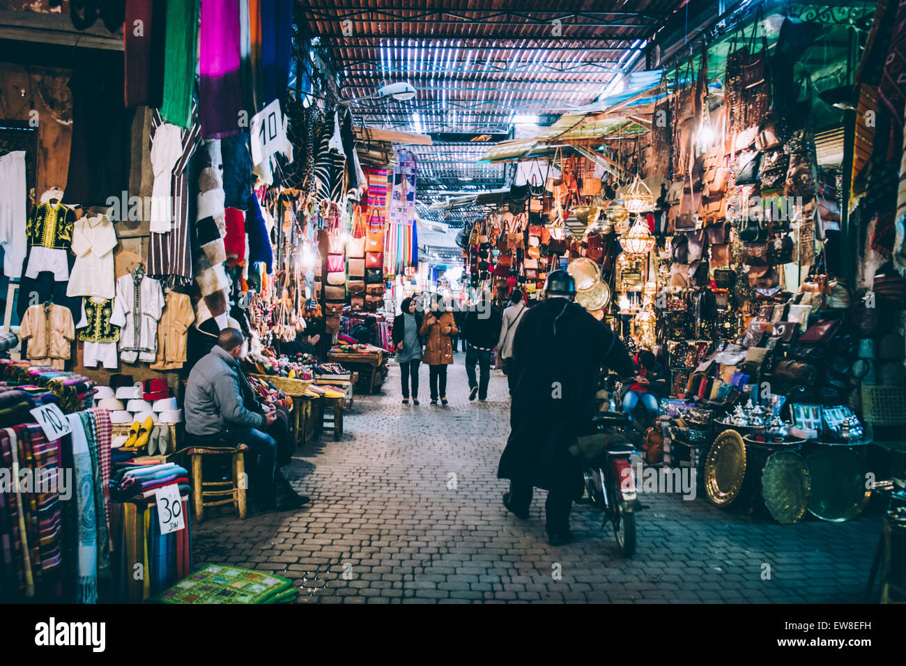 Within Marrakech Medina by day Stock Photo