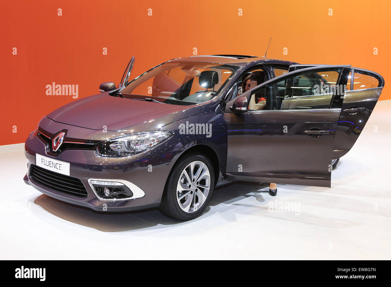 ISTANBUL, TURKEY - MAY 30, 2015: Renault Fluence in Istanbul Autoshow 2015 Stock Photo