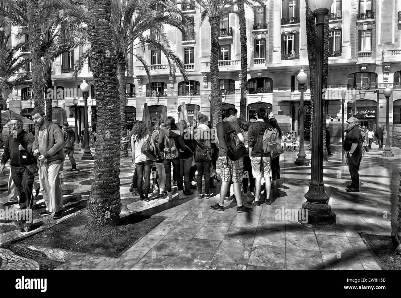 -Youth in promenade of Alicante- Spain. Stock Photo