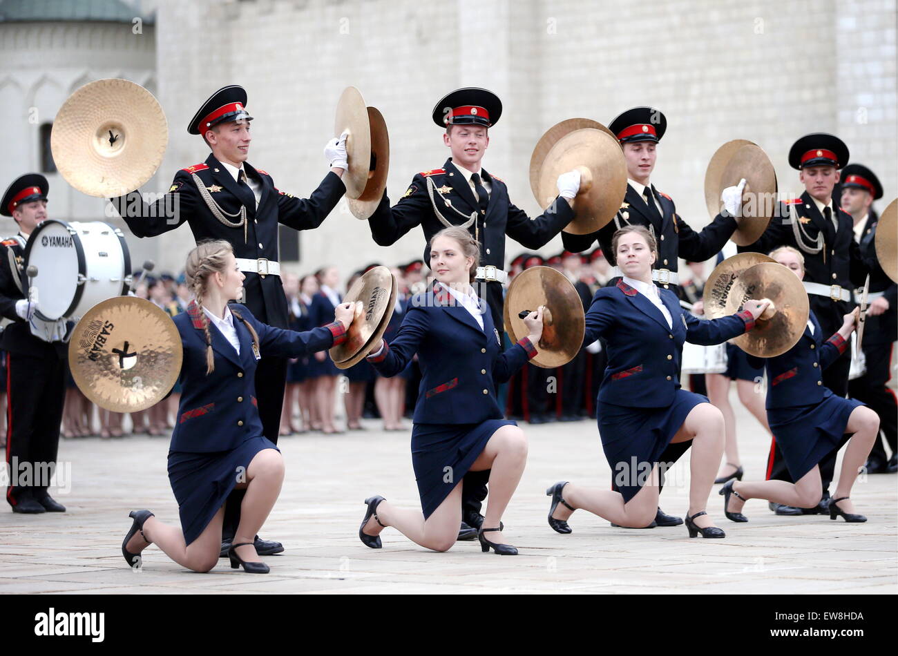 Moscow, Russia. 20th June, 2015. Cadets of the Suvorov military Stock ...