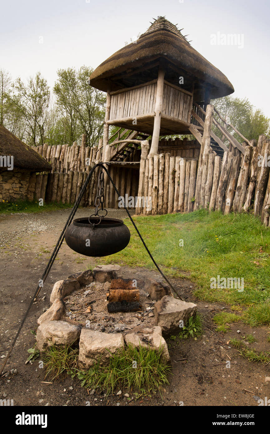Ireland, Co Wexford, Irish National Heritage Park, iron cooking pot