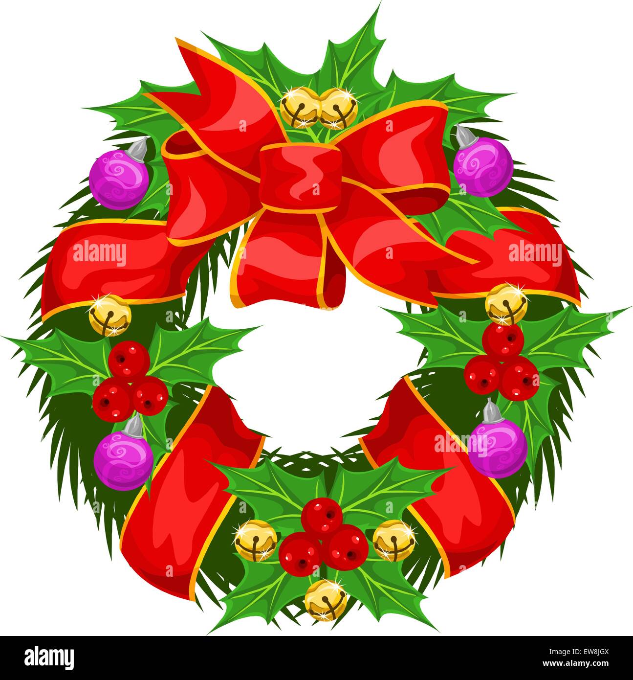Christmas Wreath, vector illustration Stock Vector Image & Art - Alamy