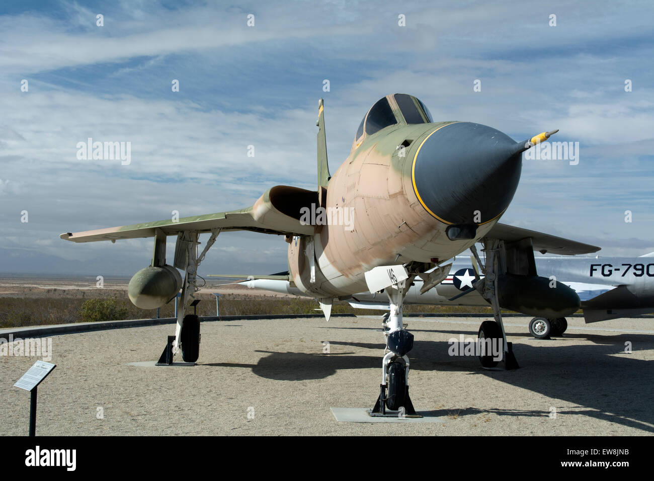 Republic F-105D Thunderchief , one of the aircraft on display at the Century Circle outside Edwards AFB in California. Stock Photo
