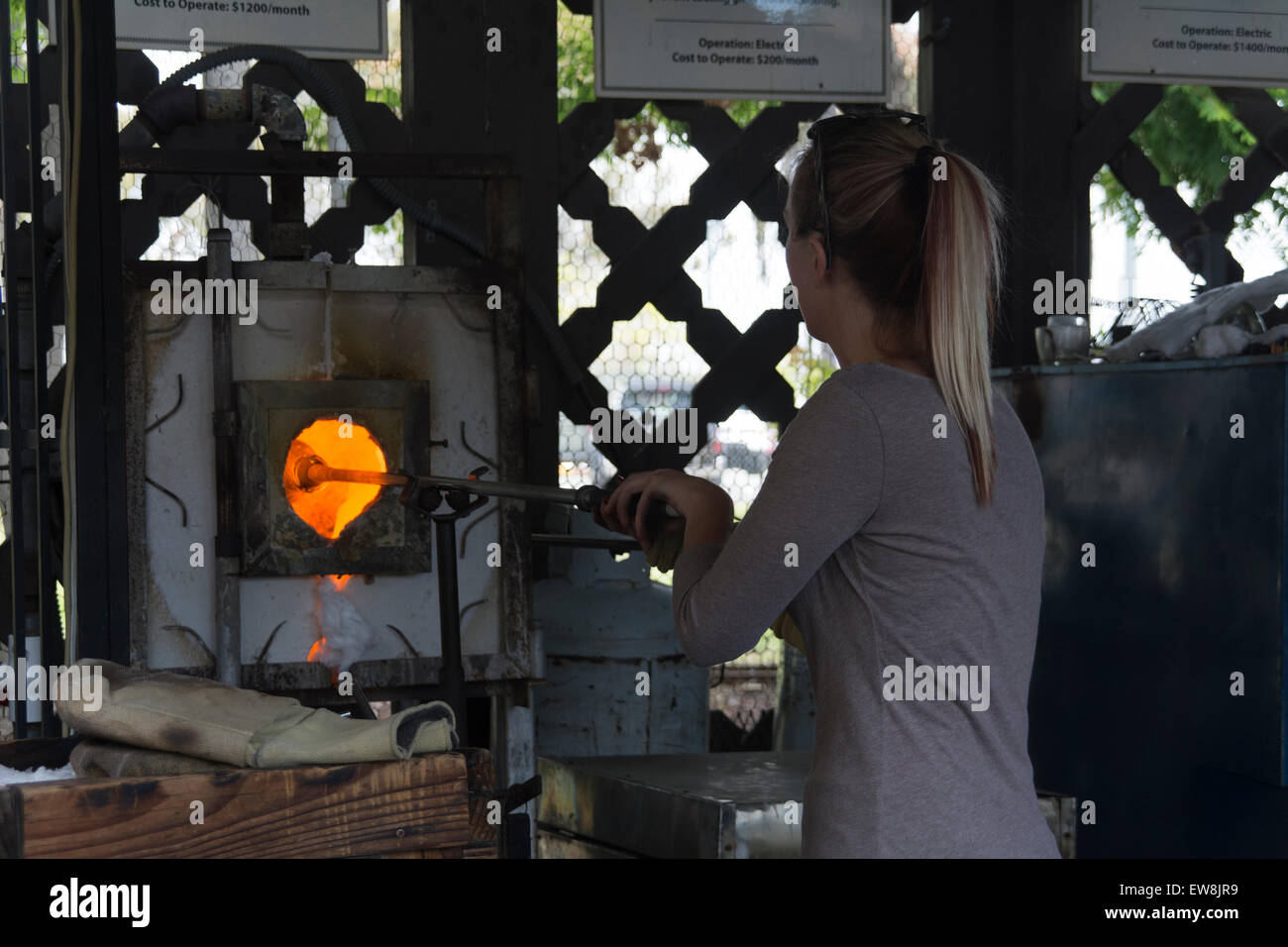 Glass blowing in the Artists area in Balboa Park, San Diego, California Stock Photo Alamy