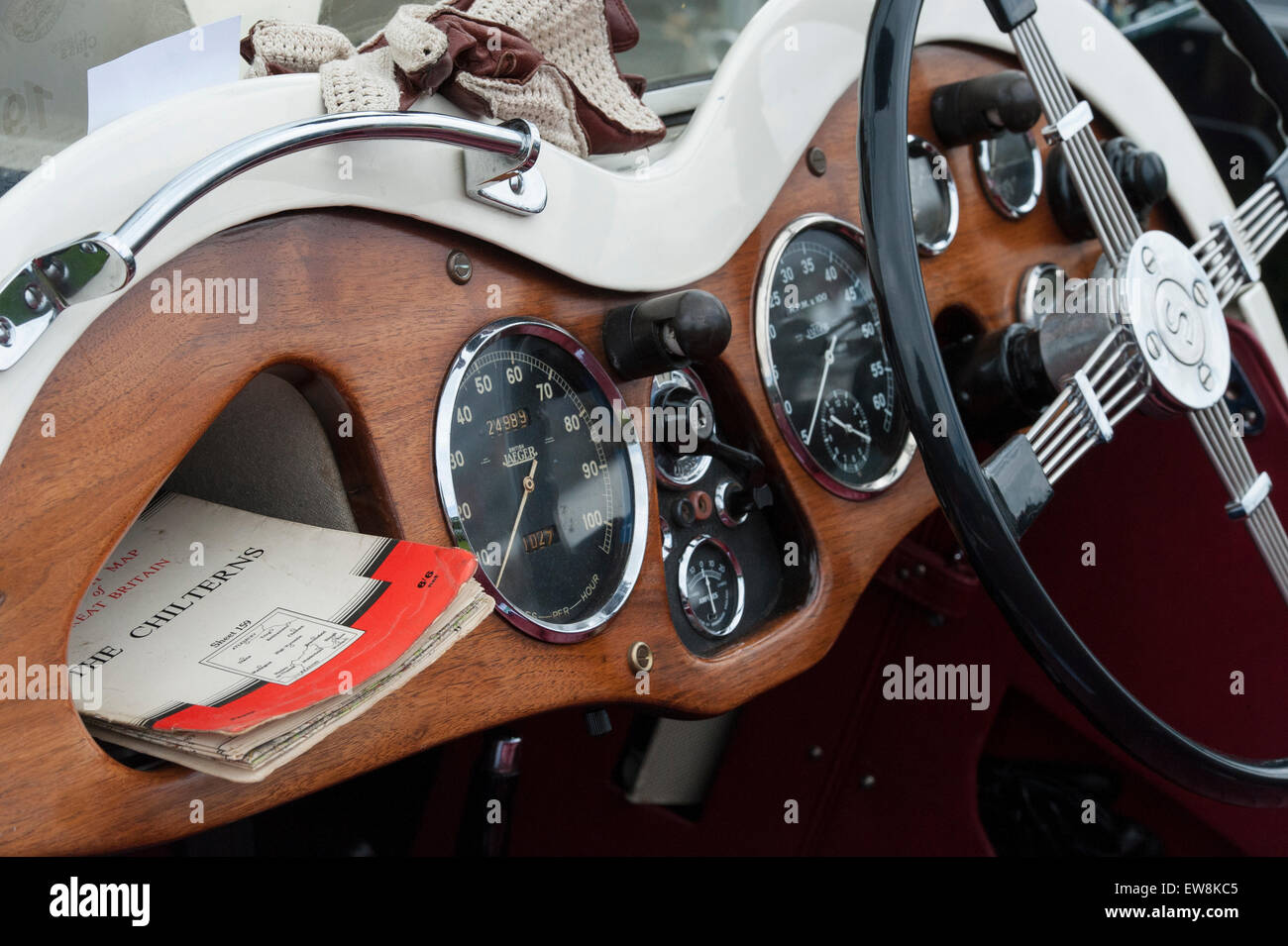 Classic, concourse condition Singer motor cars at an annual convention in Stonor Park in Oxfordshire Stock Photo