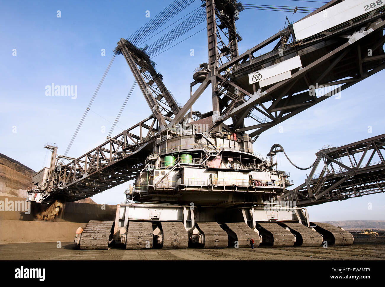 Lignite mining at the Garzweiler Tagebau, Germany Stock Photo