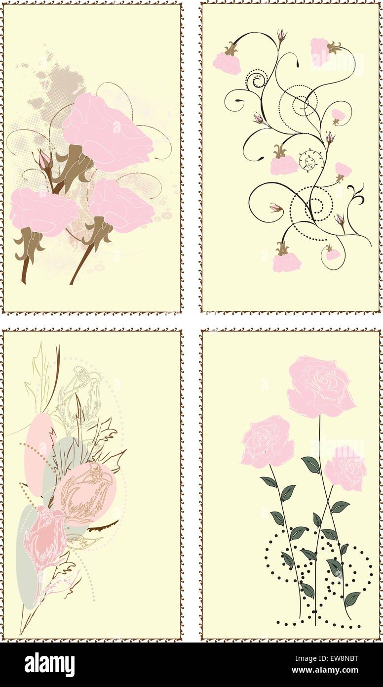 Illustration of pink roses Stock Vector Image & Art - Alamy