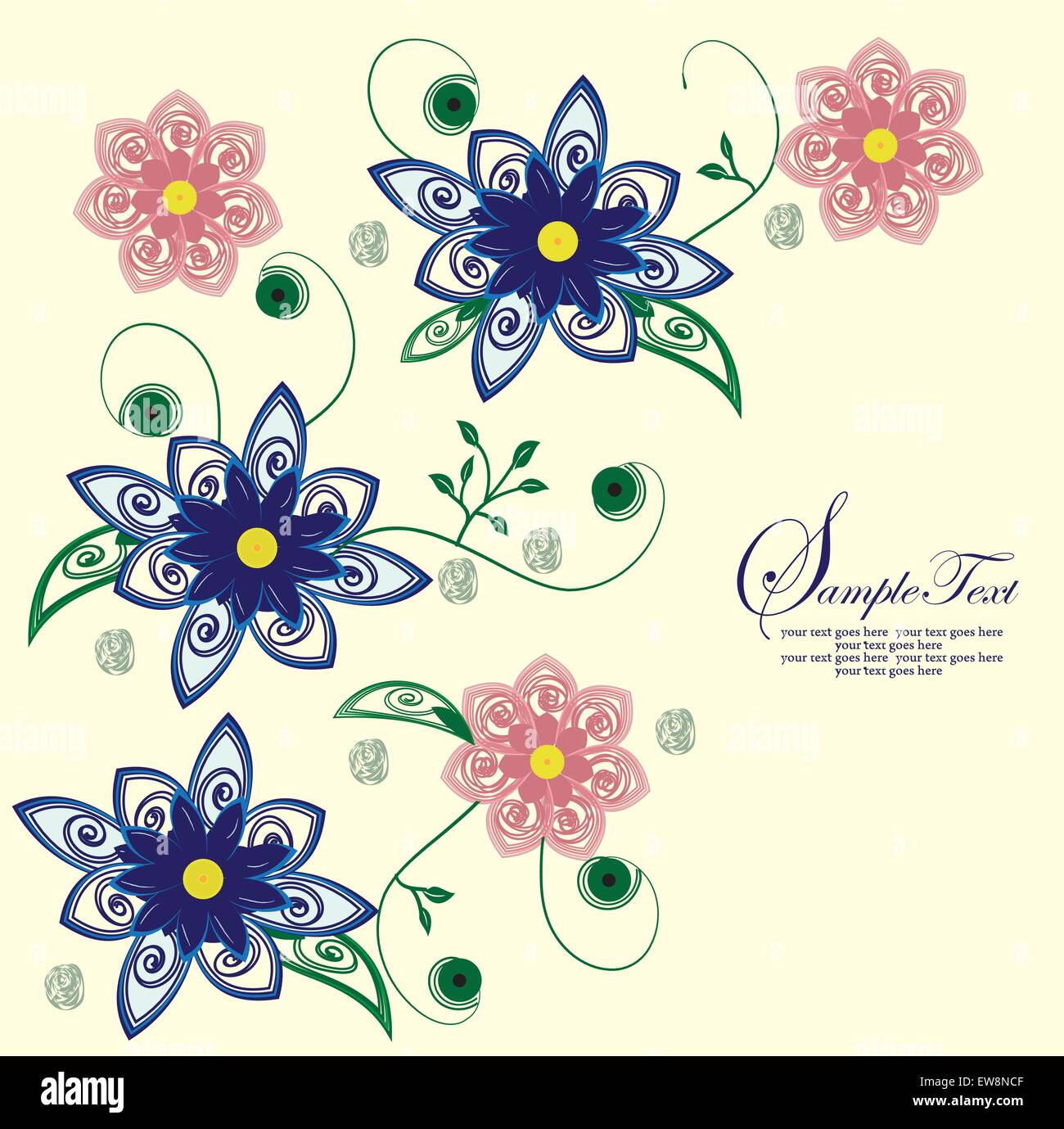 Abstract flowers background with place for your text Stock Vector Image ...
