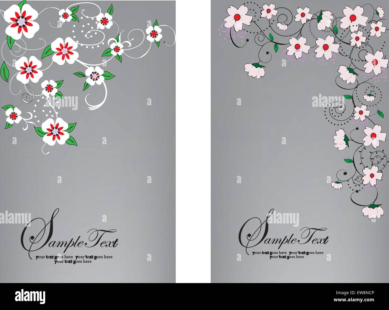 illustrations with floral elements, vector Stock Vector Image & Art - Alamy