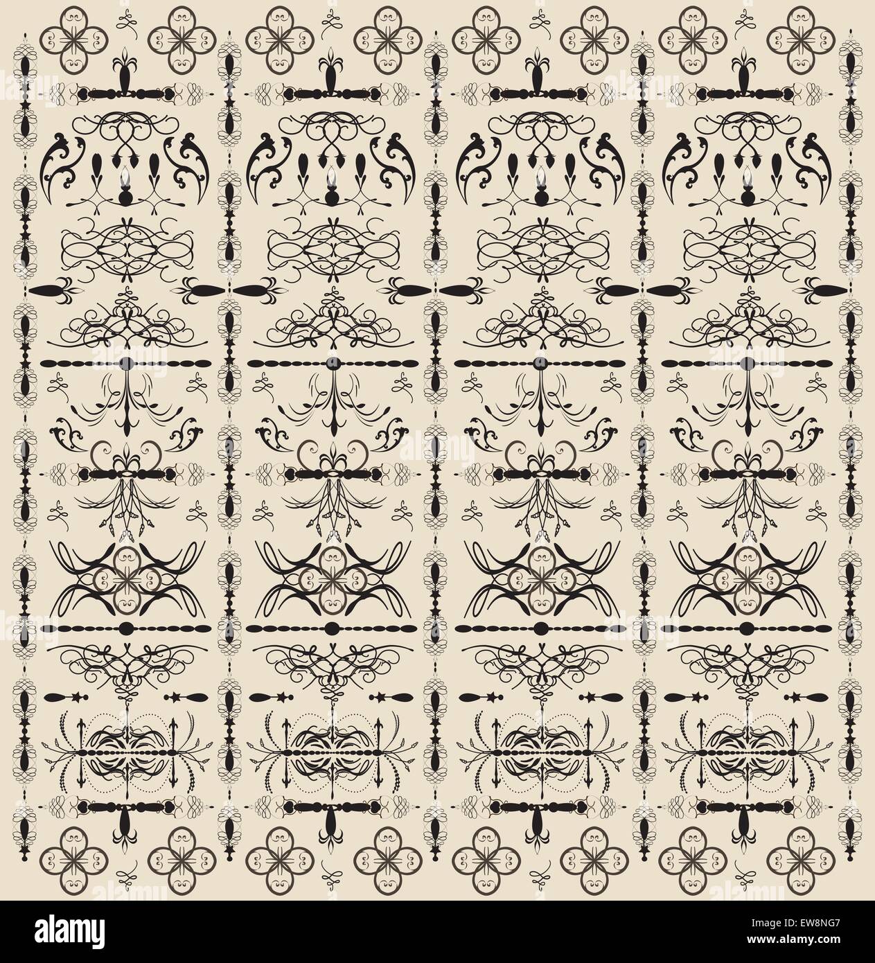 Vintage floral vector elements Stock Vector Image & Art - Alamy