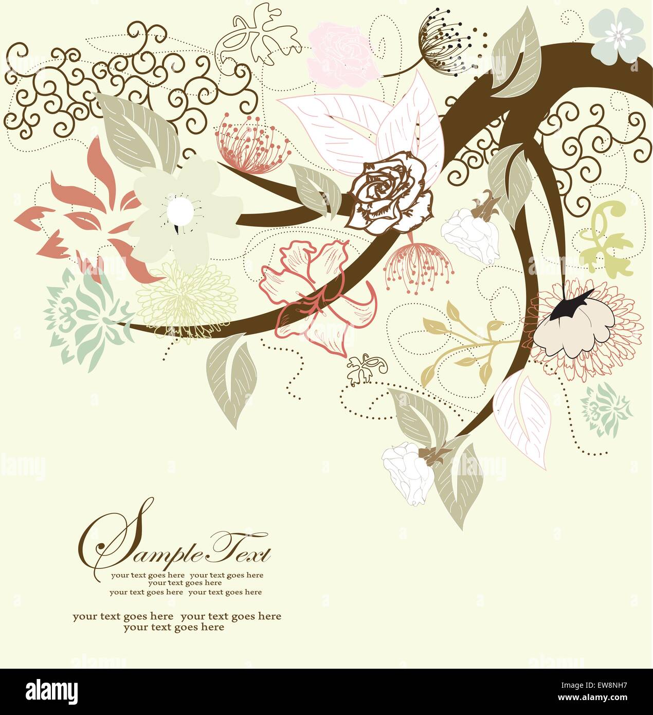 Abstract tree with floral elements Stock Vector Image & Art - Alamy