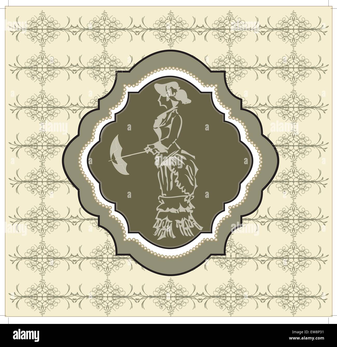 Vintage illustration with woman Stock Vector Image & Art - Alamy