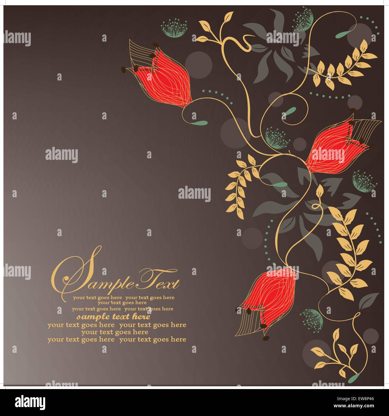 Abstract flowers background with place for your text Stock Vector Image ...