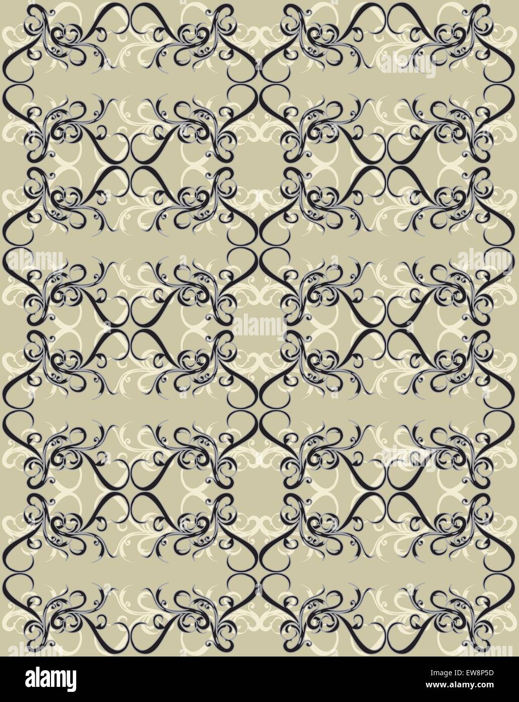 Vintage illustration with floral ornament Stock Vector Image & Art - Alamy