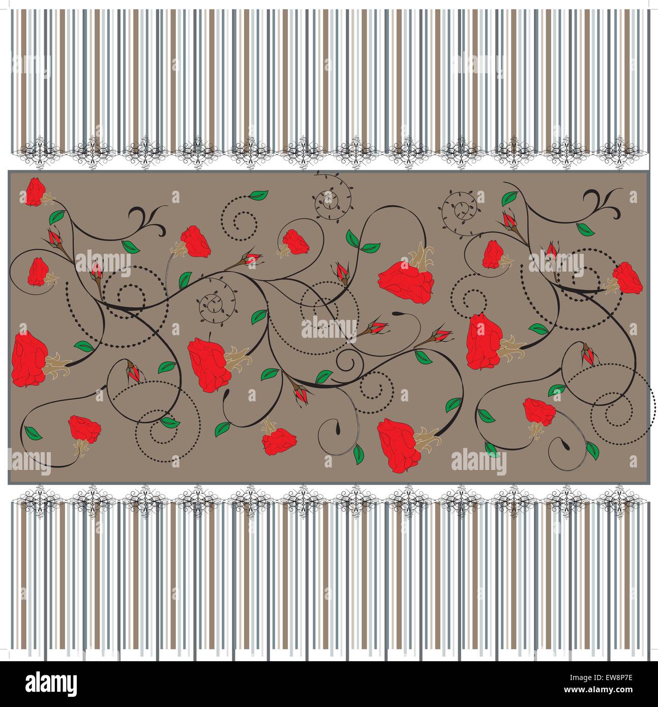 Vintage card with flowers Stock Vector Images - Alamy