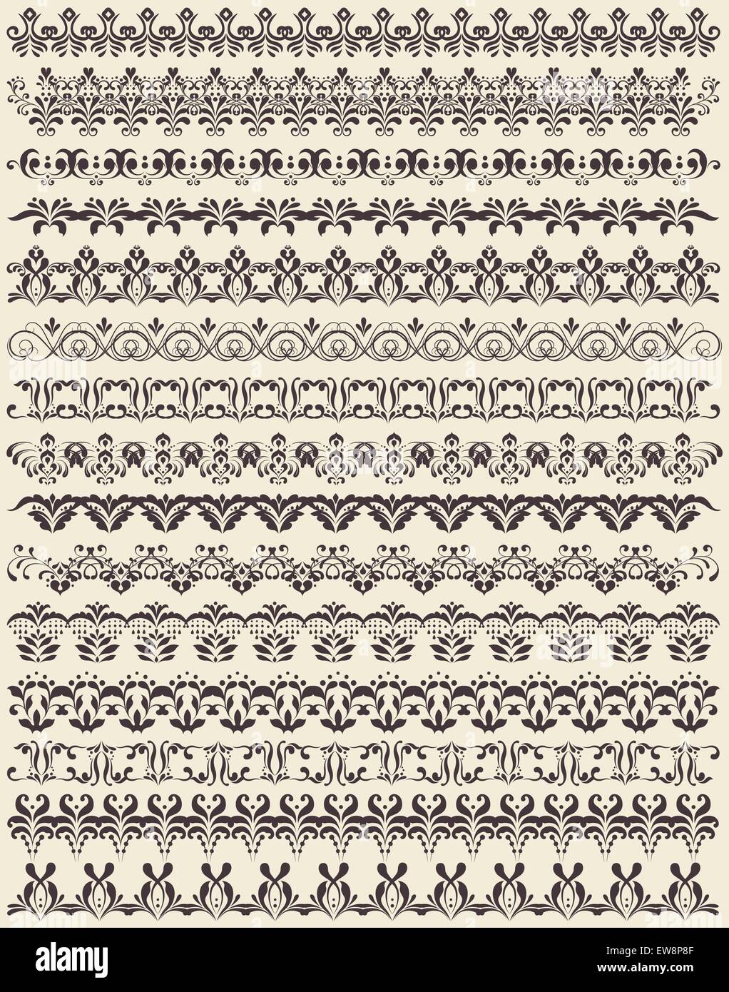 Various vintage frame border elements with ornate elegant retro ...