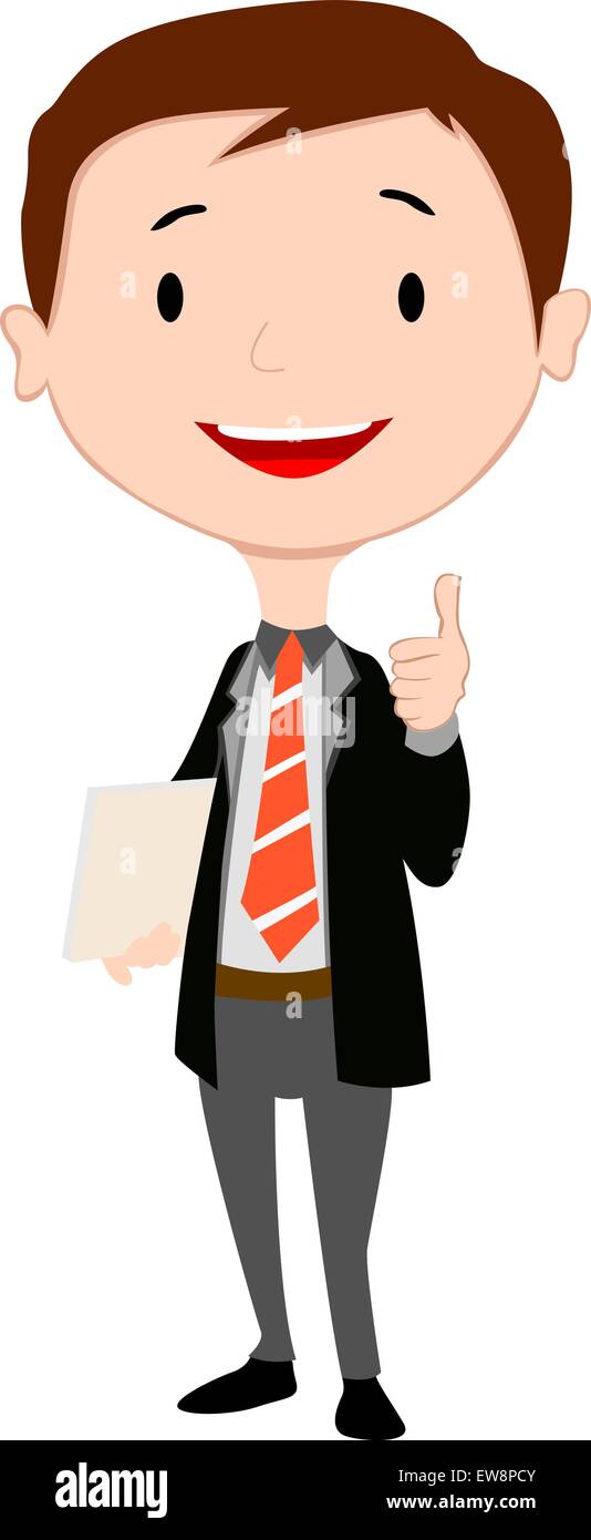 BusinessMan Doing Thumbs Up, vector illustration Stock Vector Image ...