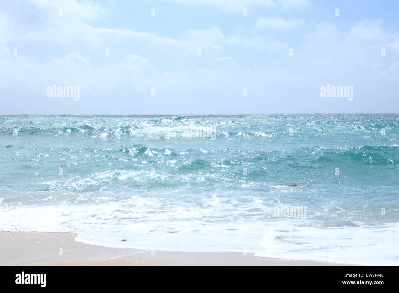 Cornwall beach, golden sands and blue sea Stock Photo - Alamy