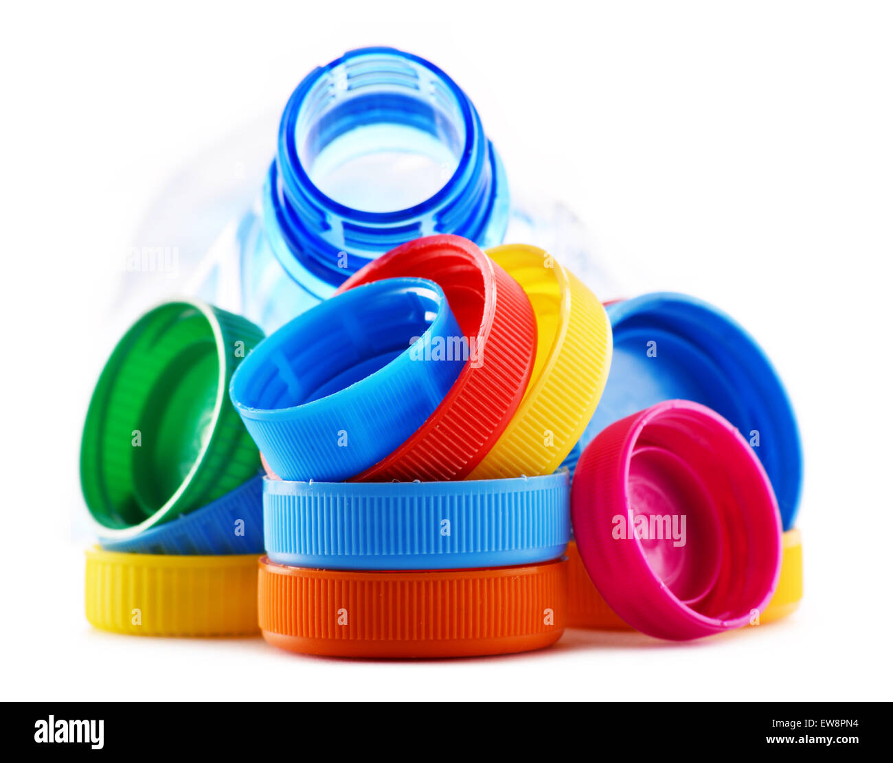 Composition with plastic bottles and caps Stock Photo Alamy