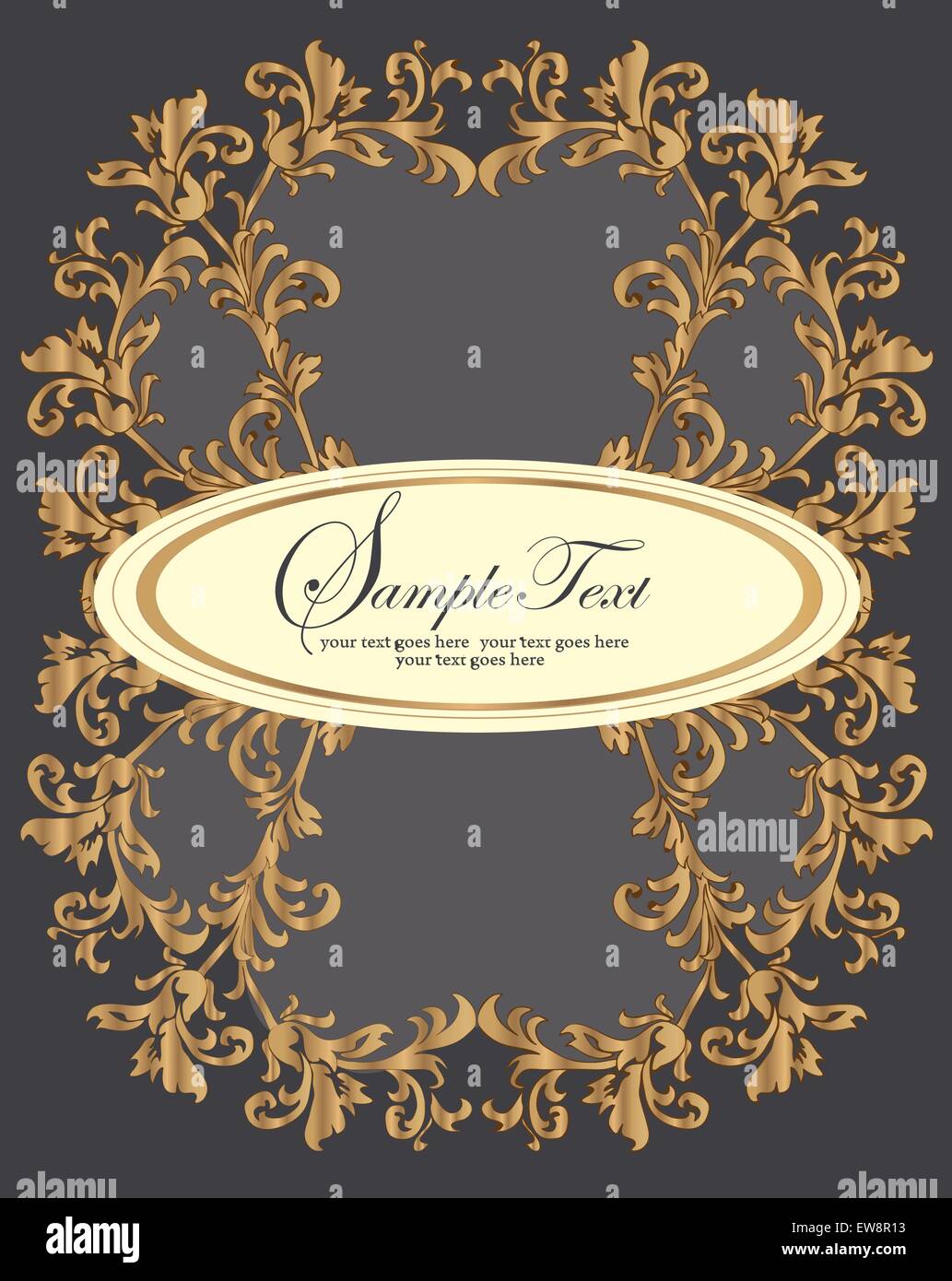 Vector vintage styled card with floral ornament background Stock Vector ...